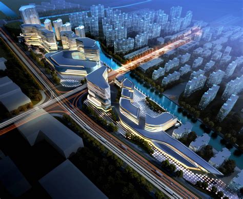 现代商业综合体3dmax 模型下载-光辉城市