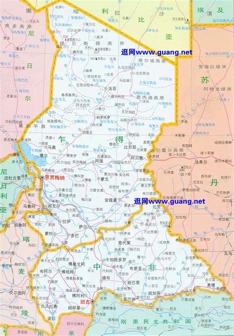 乍得地图图片
