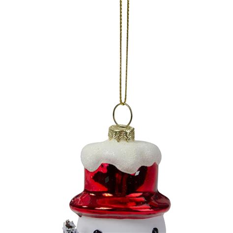 Northlight White Glass Snowman Christmas Ornament - 5.5-in Tall ...