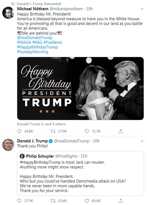 74岁生日这天，特朗普在推特上都说了什么？
