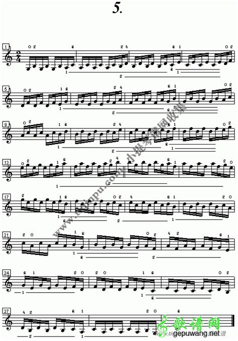 小提琴基础指法音准练习教材4-5