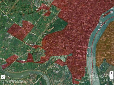 23版卫星地图测量江西省吉安市建成区面积！_大城小事_吉安麦地网