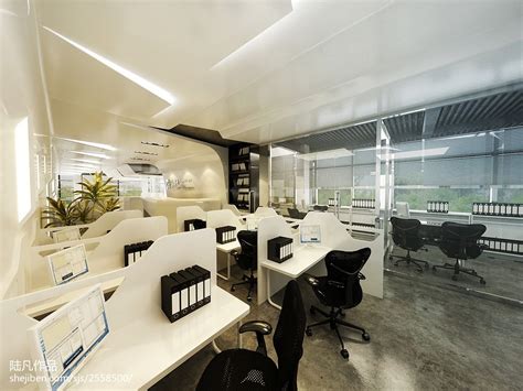 led厂家办公室装修设计案例效果图_岚禾办公空间设计