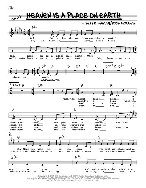 Heaven Is A Place On Earth | Sheet Music Direct