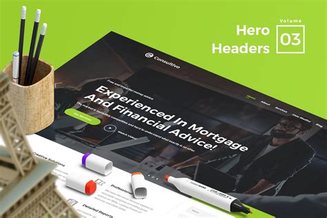 网站头部设计巨无霸Header设计模板V4 Hero Headers for Web Vol 04 – 设计小咖
