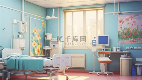 医院病房动漫效果插图24插画图片-千库网