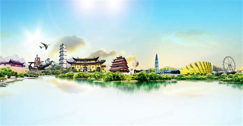 温州旅行海报背景背景图片素材免费下载_熊猫办公
