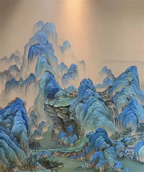 浮雕彩绘壁画-青绿山水-之典彩绘官方网站