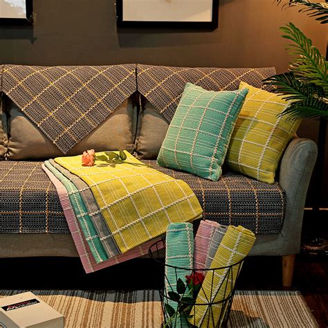 沙发垫布艺棉质坐垫简约现代四季通用防滑纯棉客厅全包沙发套定做-阿里巴巴