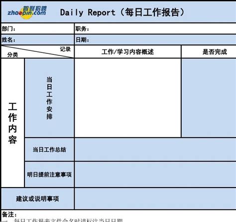 Daily Report(每日工作报告)模板_word文档在线阅读与下载_免费文档