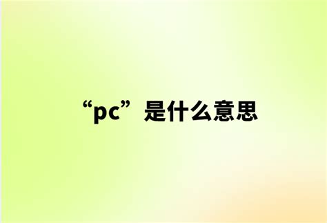 “pc”是什么意思【网络用语】 | 布丁导航网