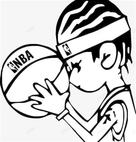 黑色手绘篮球运动员素材图片免费下载-千库网