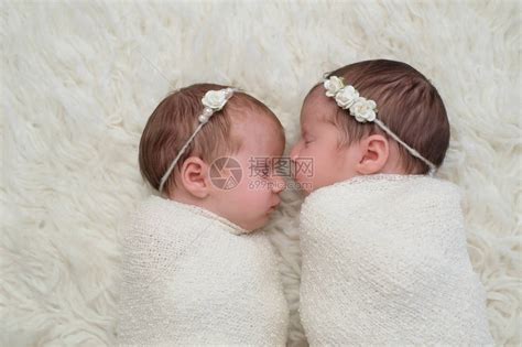 两位兄弟双胞胎新生女婴睡觉和用白衣高清图片下载-正版图片503065354-摄图网