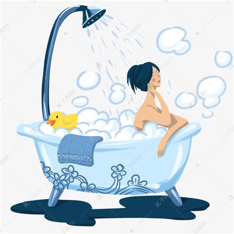 正在沐浴的女孩子 素材图片免费下载-千库网