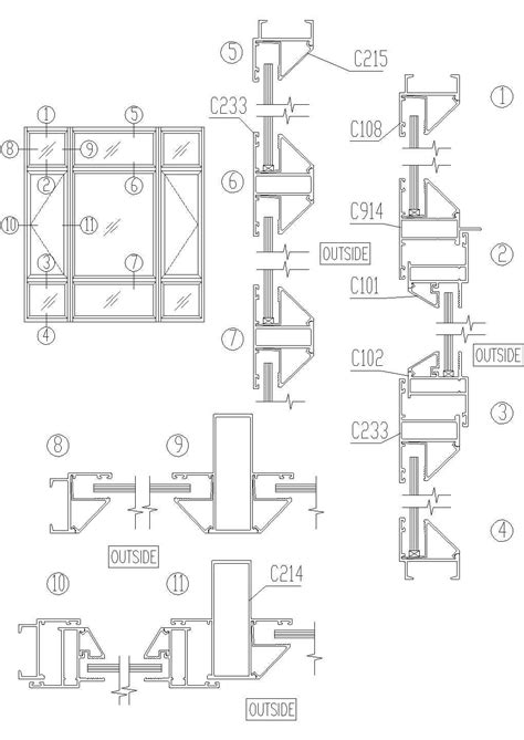 门窗设计CAD节点详图（全套）_节点详图_土木网