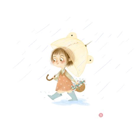 雨中漫步|插画|儿童插画|好一HAOYI - 原创作品 - 站酷 (ZCOOL)