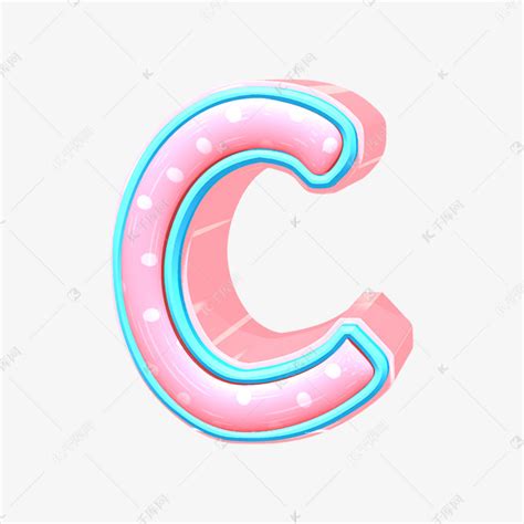 透明水墨艺术字母C艺术字设计图片-千库网