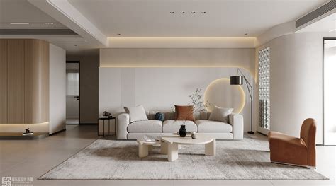 奶油风丨客厅 - 效果图交流区-建E室内设计网