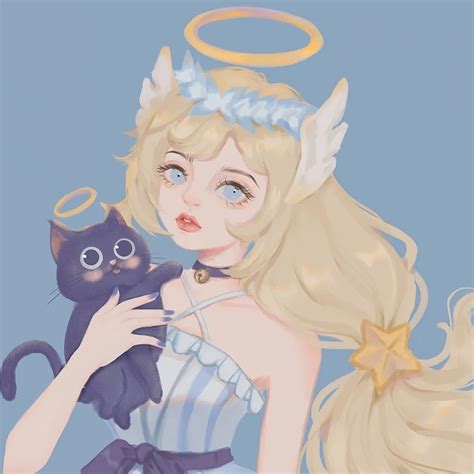 手绘超甜美女生图片头像