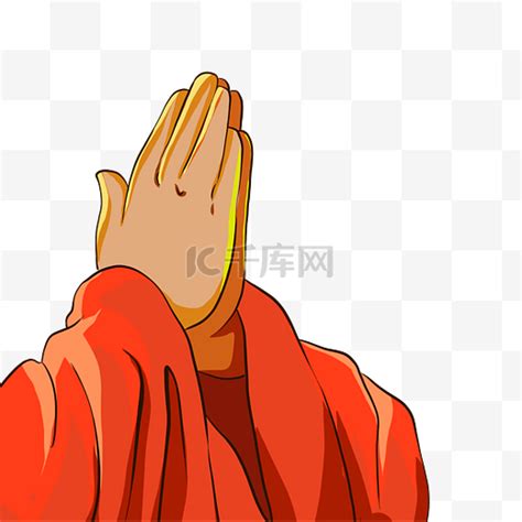 手绘佛教老和尚打坐双手合十免抠元素PNG图片素材下载_元素PNG_熊猫办公