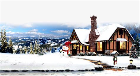 雪中的小屋png图片免费下载-素材7SSkgVeae-新图网