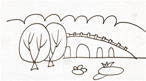一座小桥简笔画,一步一步我画桥,画一座美丽的桥(第8页)_大山谷图库
