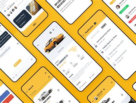 简洁直观的在线汽车销售app UI Kit设计模板 - 25学堂