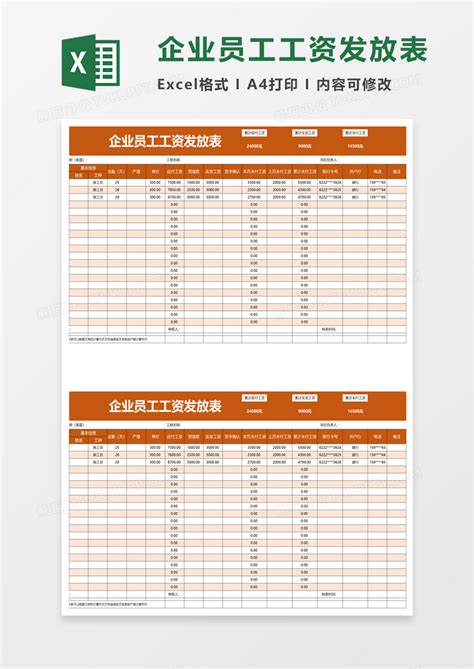 工资发放明细表表Excel模板下载_熊猫办公