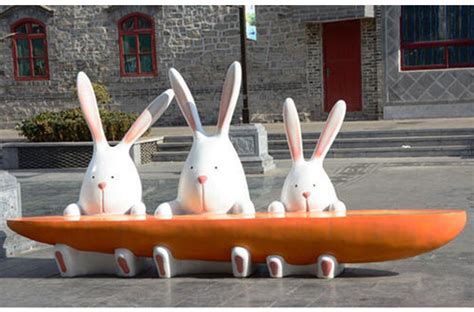 玻璃钢创意兔子户外动物景观雕塑_玻璃钢雕塑 - 深圳市巧工坊 ...
