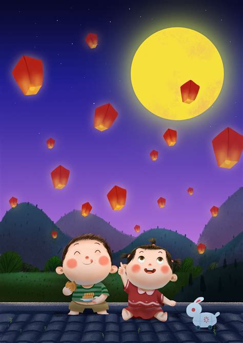 中秋节快乐！|插画|儿童插画|十月游童 - 原创作品 - 站酷 (ZCOOL)