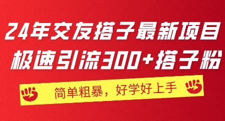 2024年交友搭子最新项目，极速引流300+搭子粉，简单粗暴，好学好上手 - 默创客