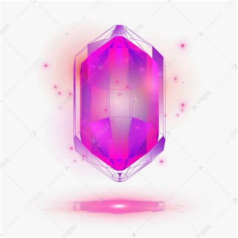 霓虹紫红色光效发光钻石素材图片免费下载-千库网