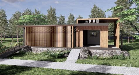 预制水泥仿木小屋制作的景区厕所最大特点是美观-仿木小屋