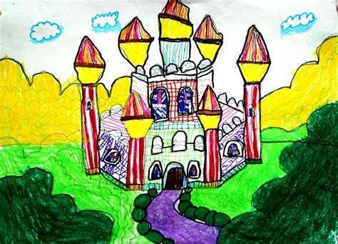 少儿书画作品-公主城堡/儿童书画作品公主城堡欣赏_中国少儿美术教育网