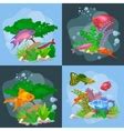 Fish tank aquarium with water animals algae Vector Image