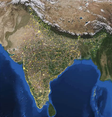 印度卫星图夜晚灯光城市分布特效背景,其它特效背景下载,凌点视频素材网,编号:92535