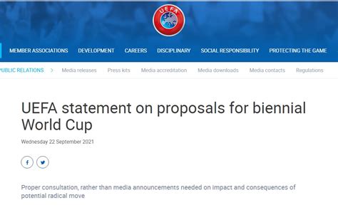 欧足联再发公告：反对世界杯改为两年一届 | 体育大生意
