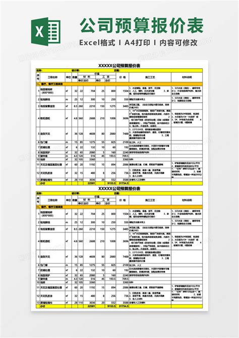 土石方工程材料预算报价表Excel模板下载_熊猫办公
