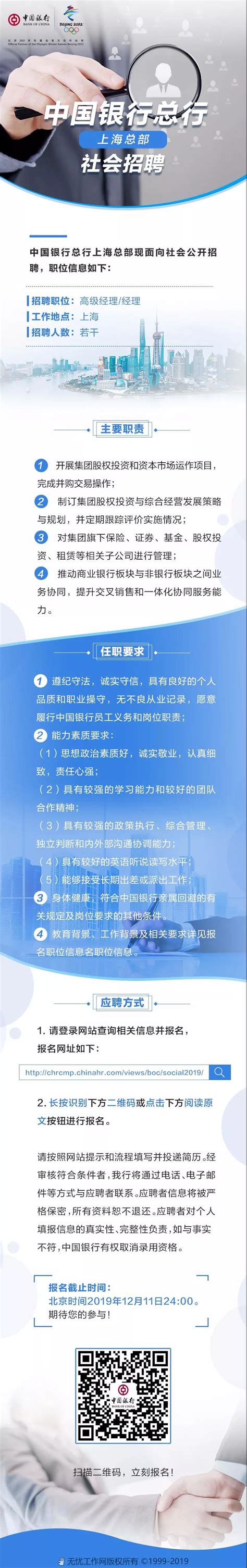 [上海]2019中国银行总行社会招聘（上海总部）_银行招聘网