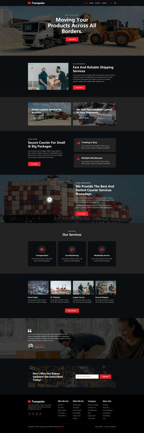货运站网页设计，交通运输网站模板设计-17素材网