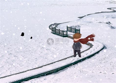 狂风暴雪的冬季插画图片下载-正版图片400804204-摄图网