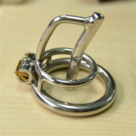 new bdsm man stainless steel chastity device with urethral sounding rod penis lock cock ring ...