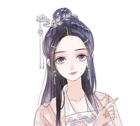 汉服古风头像桃花女生动漫