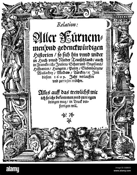 Historic print, 1609, front page of the world