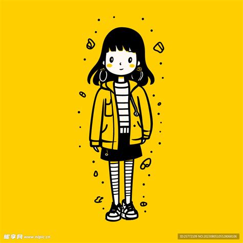 黄色衣服女头图片
