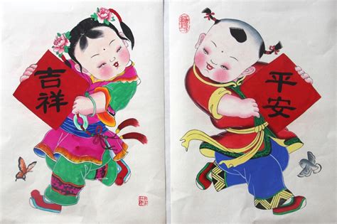 年画 过年 素材 春节 儿童画 2019 - 堆糖，美图壁纸兴趣社区