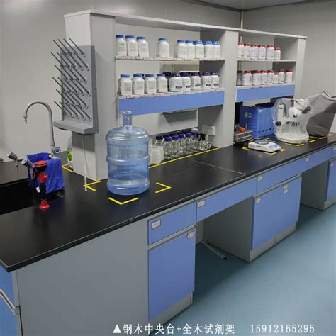 云南昆明实验室边台钢木中央全钢通风橱PP试剂架验桌架生物实验室工作柜生产厂家