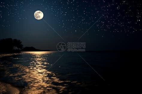夜晚宁静的大海高清图片下载-正版图片600357679-摄图网