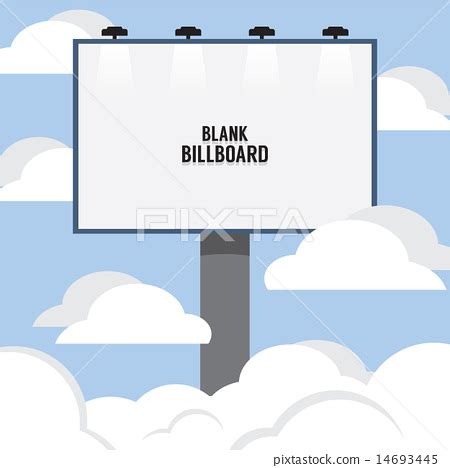 Big Blank Advertising Billboard Through The Cloud - Stock Illustration ...