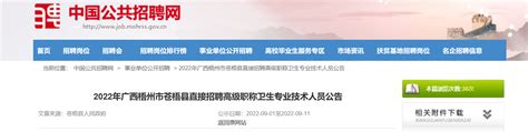 2022年广西梧州市苍梧县直接招聘高级职称卫生专业技术人员公告